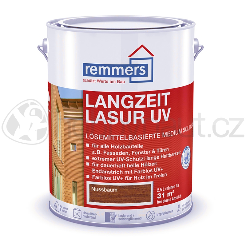 Barvy a nátěry - Remmers Langzeit Lasur UV - Nussbaum