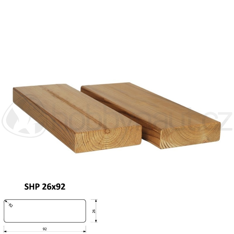 Dřevo - ThermoWood hoblované prkno SHP 26x92mm