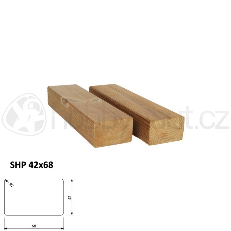 Dřevo - ThermoWood hoblovaný hranol SHP 42x68mm