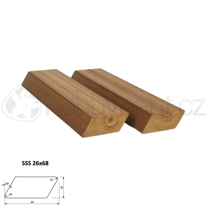 Dřevo - ThermoWood fasádní rhombus SSS 26x68mm