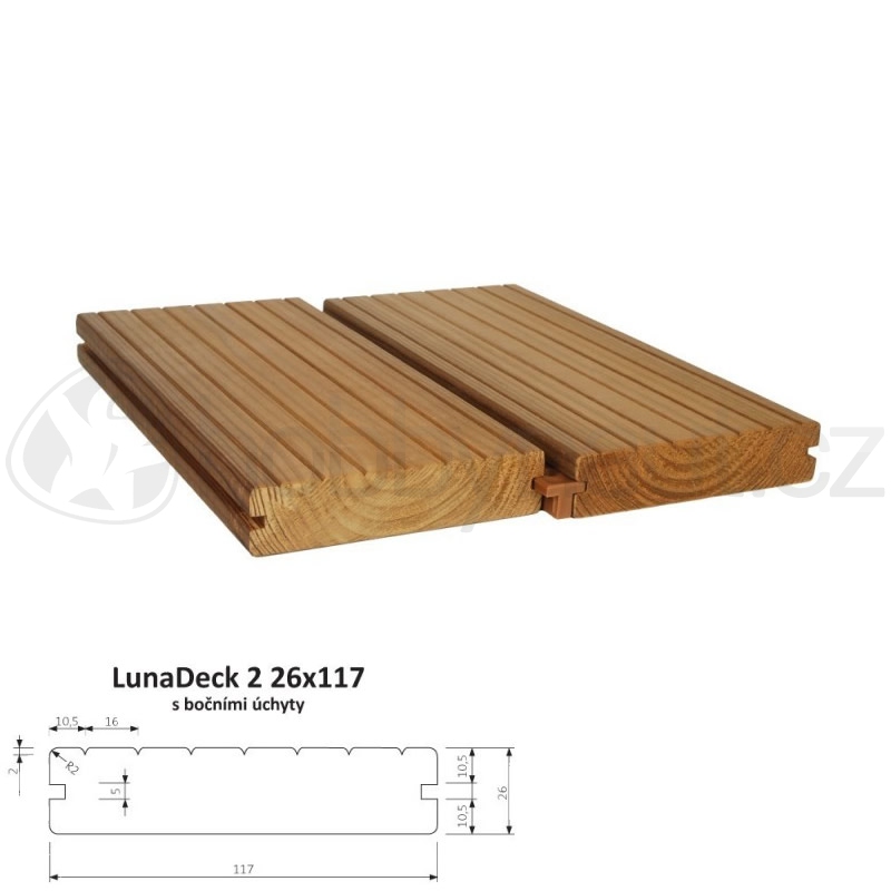 Dřevo - ThermoWood terasové prkno LunaDeck 26x117mm s úchyty
