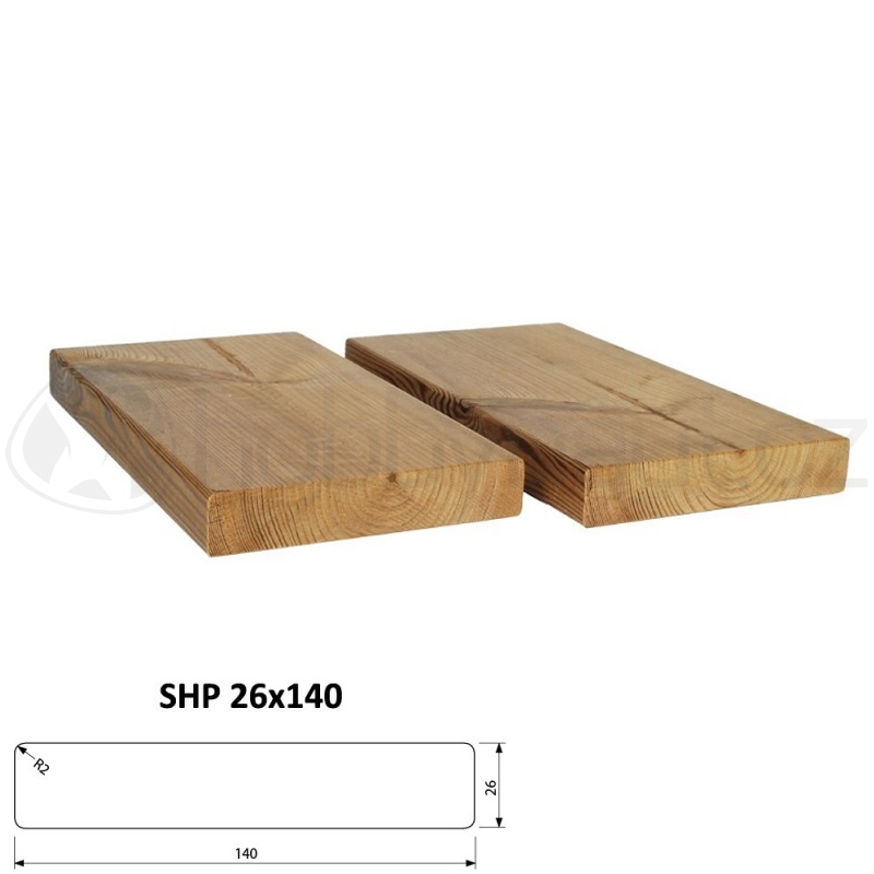 Dřevo - ThermoWood hoblované prkno SHP 26x140mm
